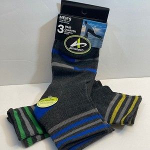Athletech Technical Sport Quarter Men's Socks Grey Blue Green Yellow